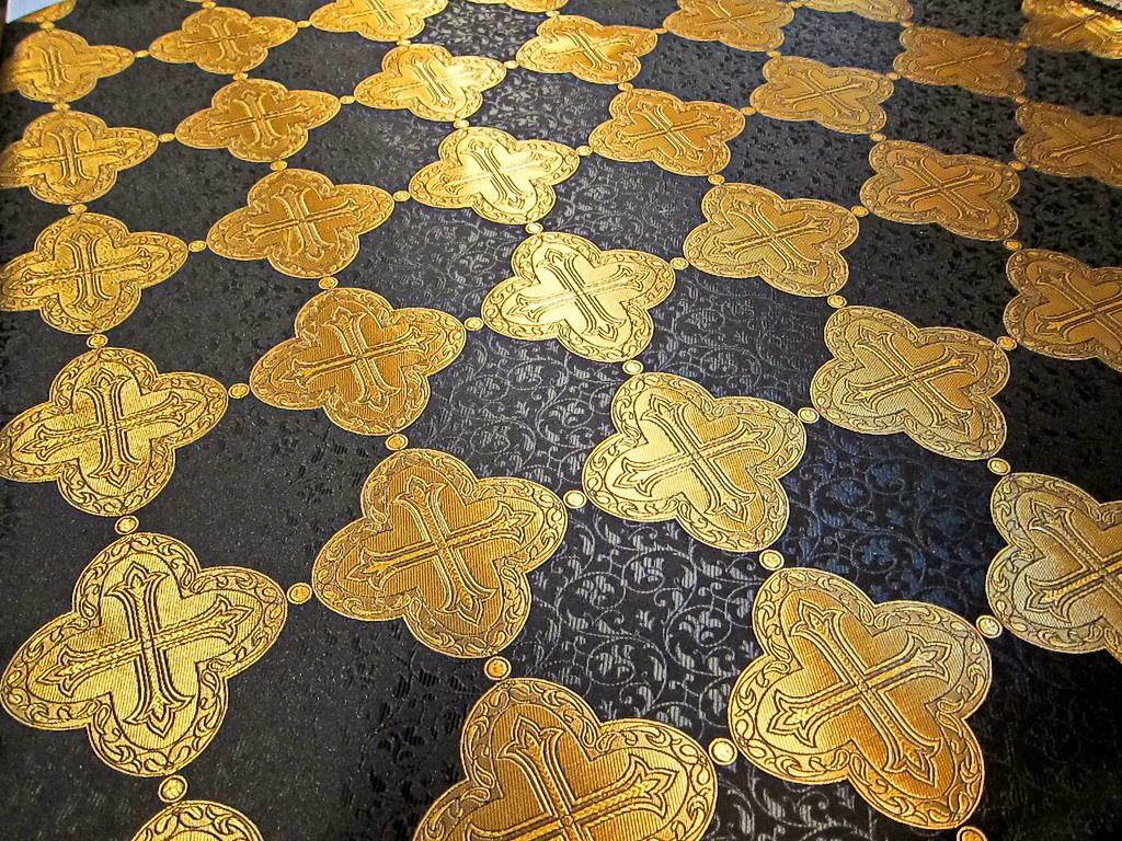 Церковная ткань текстиль Никея черная